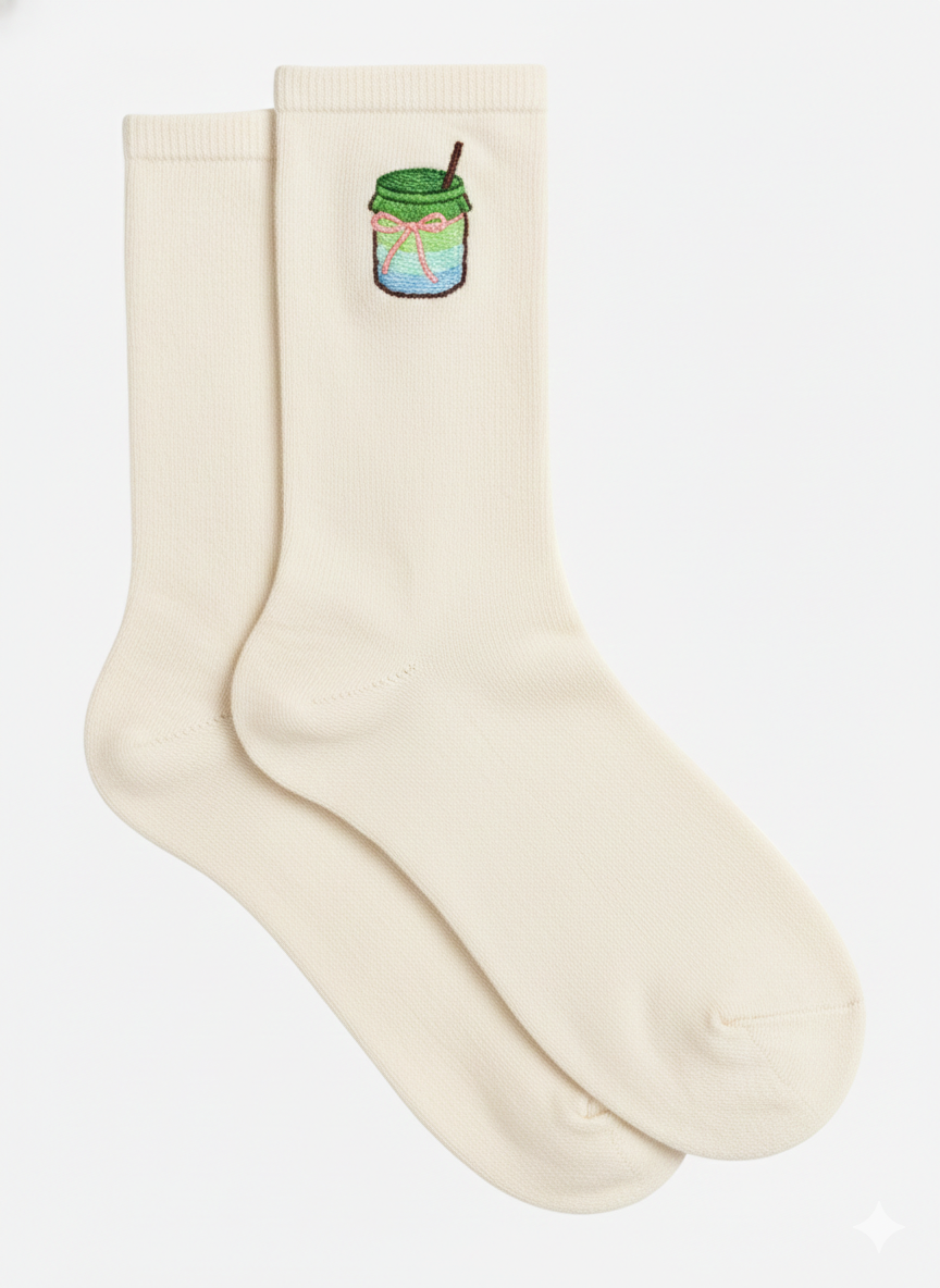 Blueberry Matcha Grip Sock